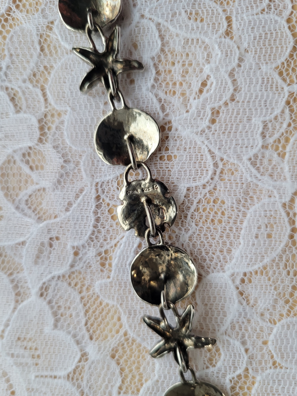 Silver Vintage Sea Life Bracelet - Stamped 925 China - Picture 4 of 4